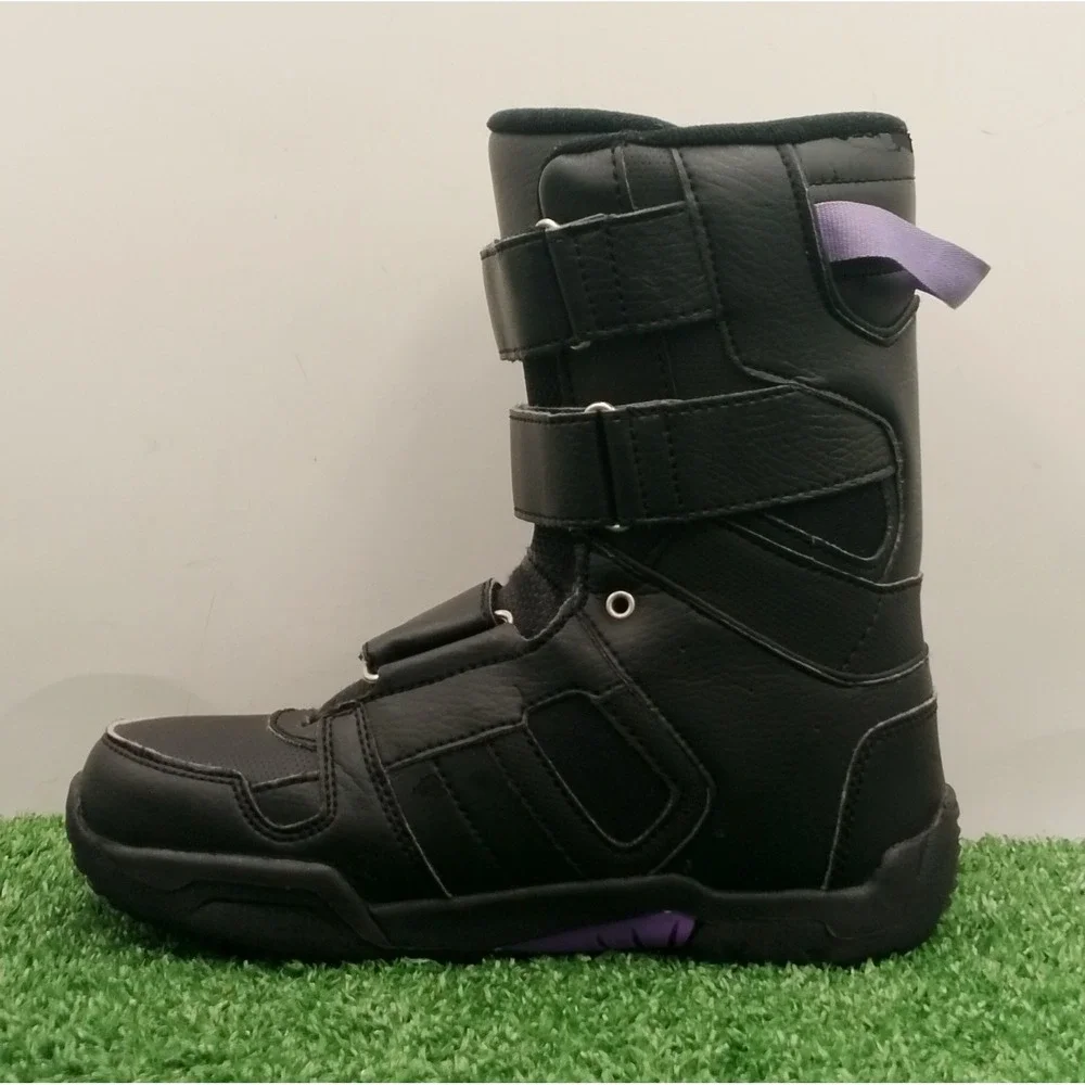 LIQUID Mini Cirrus Snowboard Boots Youth Size 6 Black Purple Snow Shoes Straps